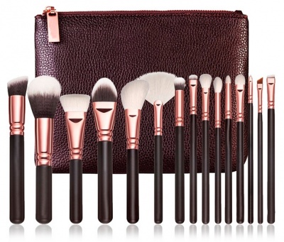 makeup-brush-kit-15pcs-bag-neccasair-black-rose-gold-syntetic-brushes